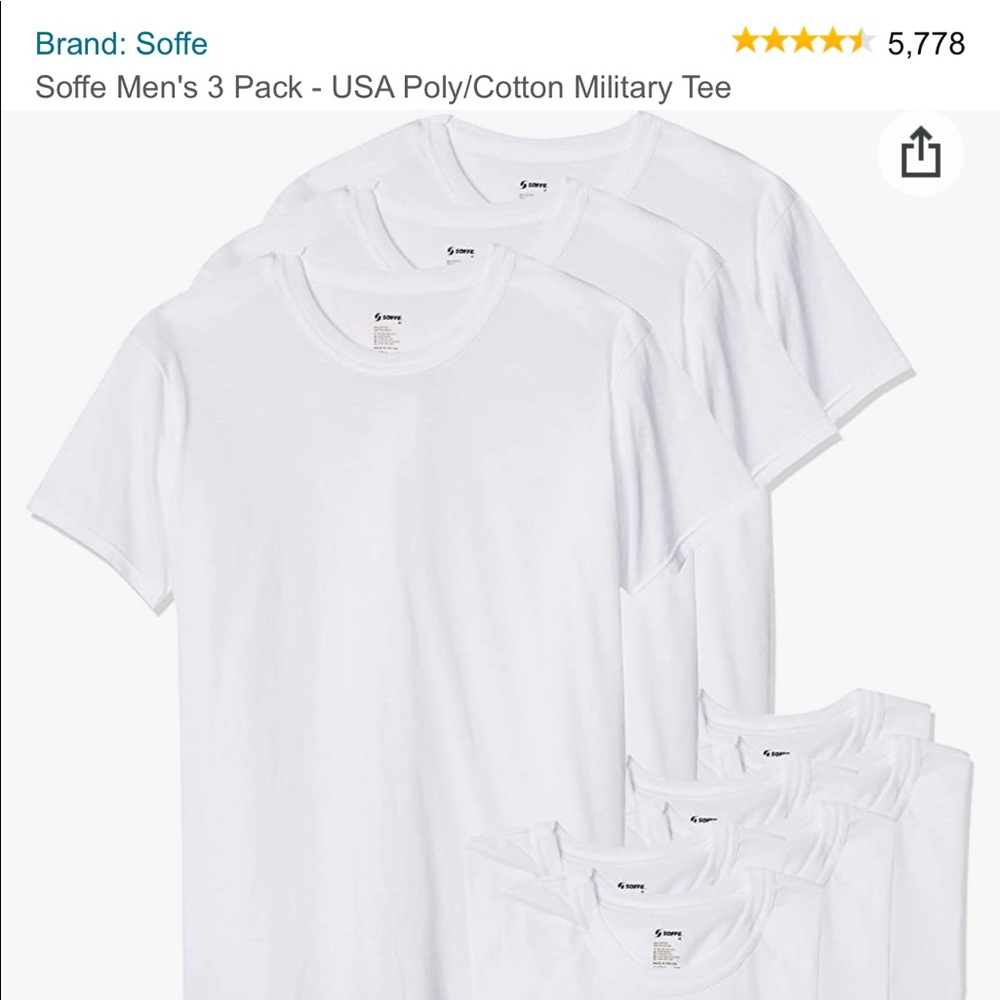 Men’s Soffee White Shirts - 3 Pack